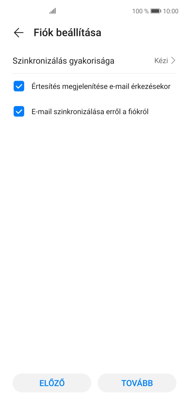Válaszd a Szinkronizálás gyakorisága lehetőséget.