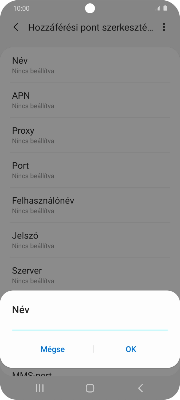 Írd be azt, hogy One Internet, és válaszd az OK lehetőséget.