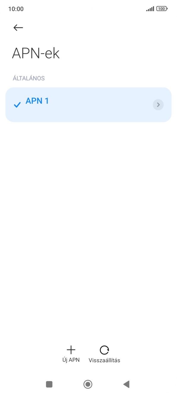 Válaszd az Új APN lehetőséget. Válaszd az Új APN lehetőséget.