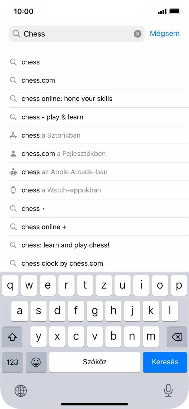Válaszd a Keresés lehetőséget.