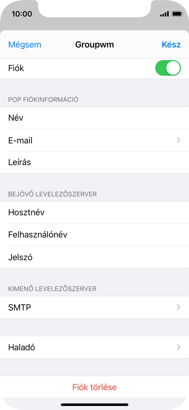 Válaszd az SMTP lehetőséget.