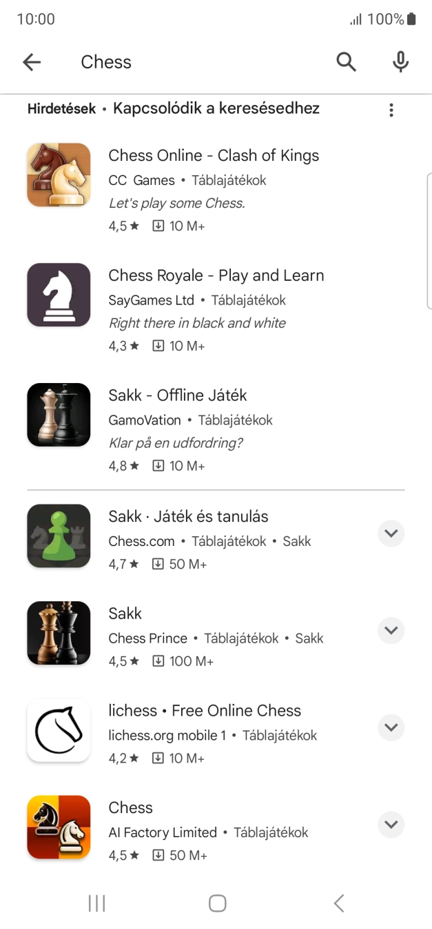 Kattints a kívánt alkalmazásra. Kattints a kívánt alkalmazásra.