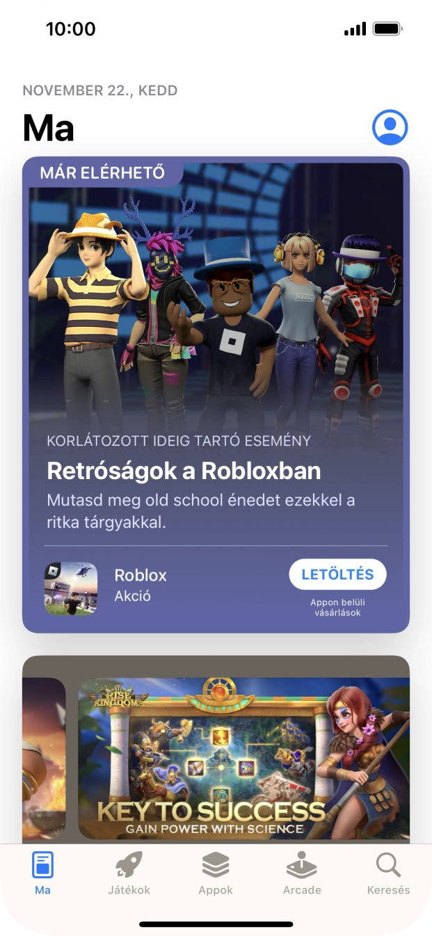 Válaszd a Keresés lehetőséget. Válaszd a Keresés lehetőséget.