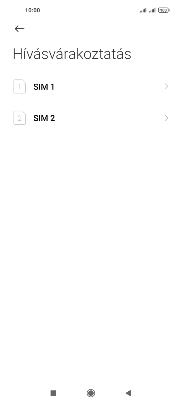 Kattints a kívánt SIM-kártyára.