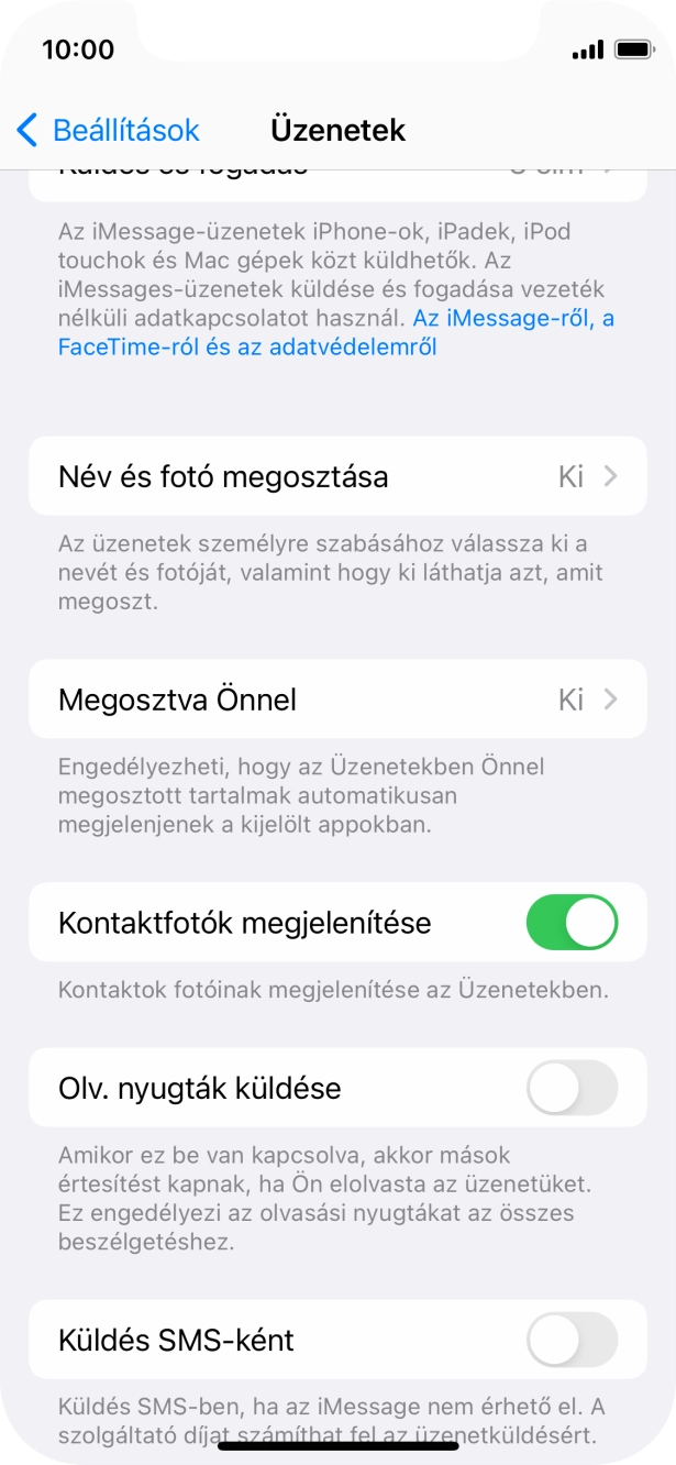 Kattints a „Küldés SMS-ként” melletti csúszkára a funkció be- vagy kikapcsolásához. Kattints a „Küldés SMS-ként” melletti csúszkára a funkció be- vagy kikapcsolásához.