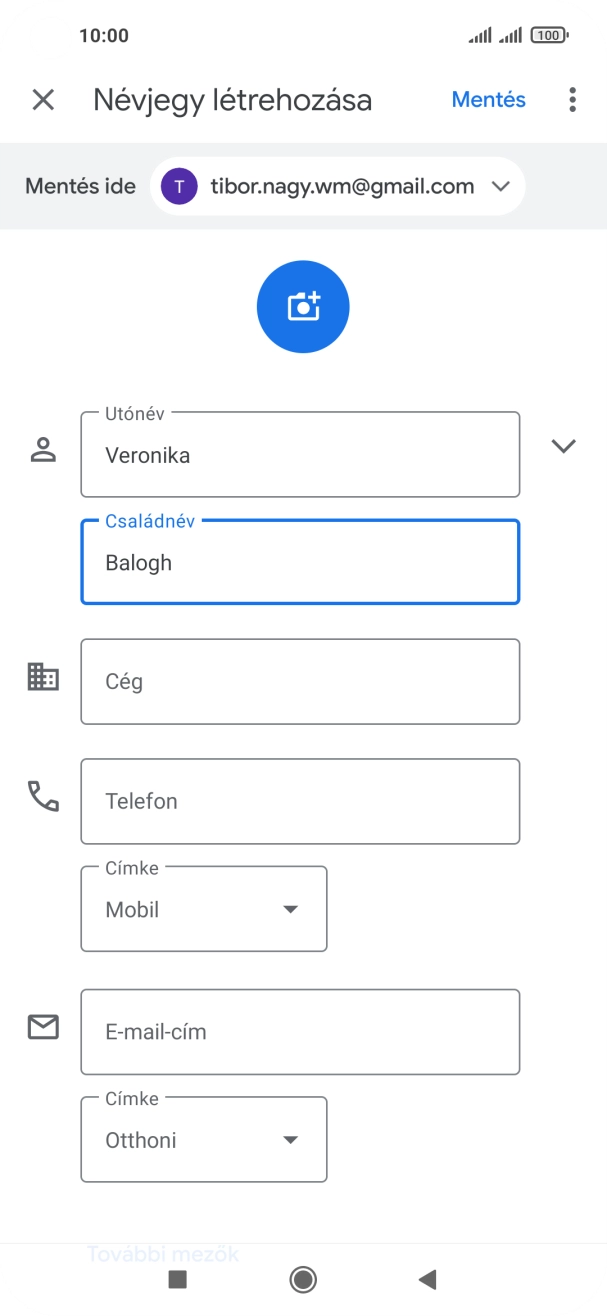 Kattints a Telefon mezőre, és írd be a kívánt telefonszámot.