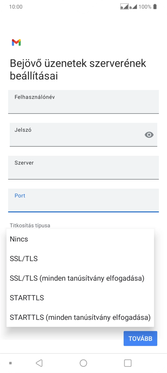 Válaszd a Nincs lehetőséget.