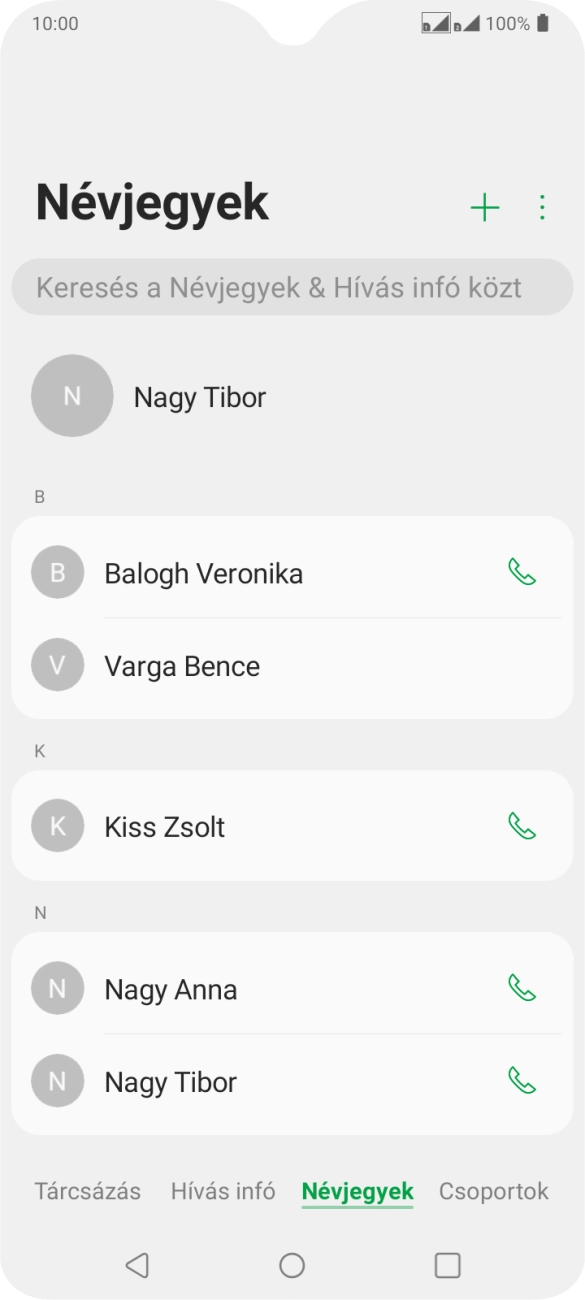 Kattints az új kontaktok ikonra.