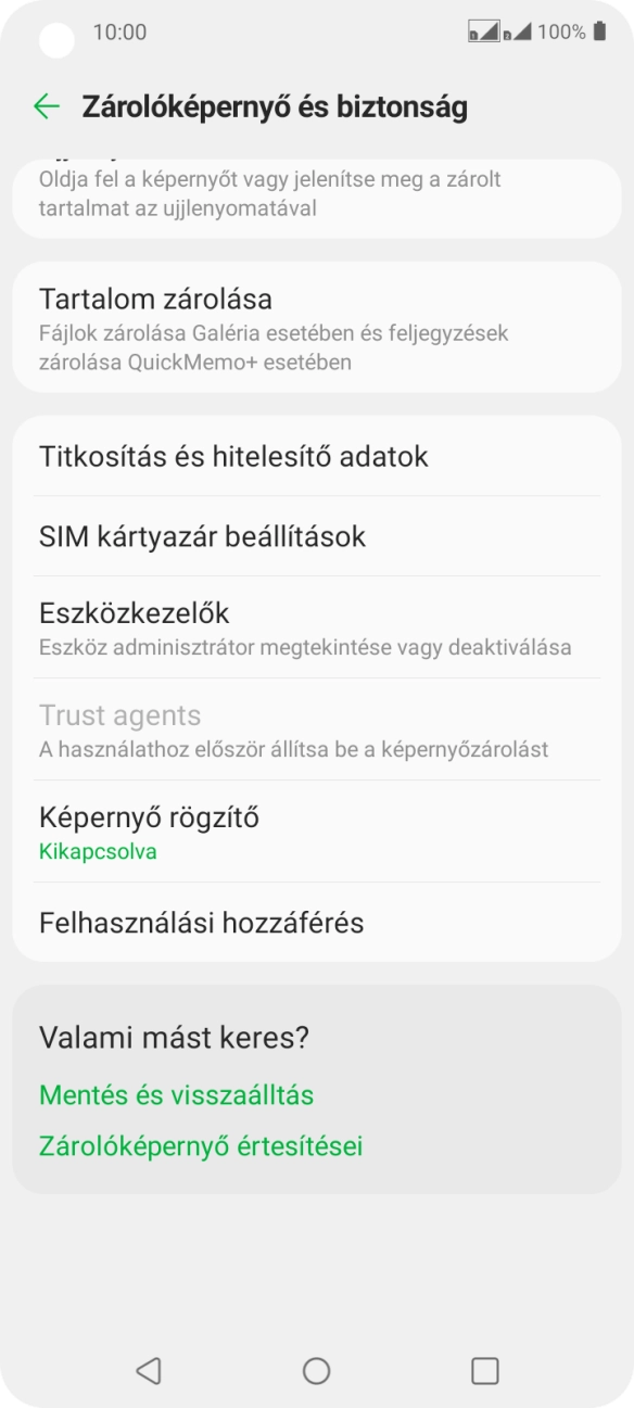 Válaszd a SIM kártyazár beállítások lehetőséget.