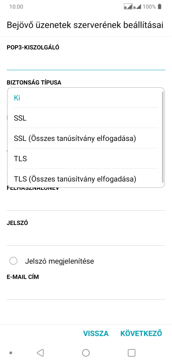 A funkció kikapcsolásához válaszd a Ki lehetőséget.