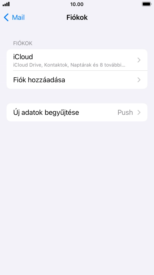 Válaszd a Fiók hozzáadása lehetőséget.