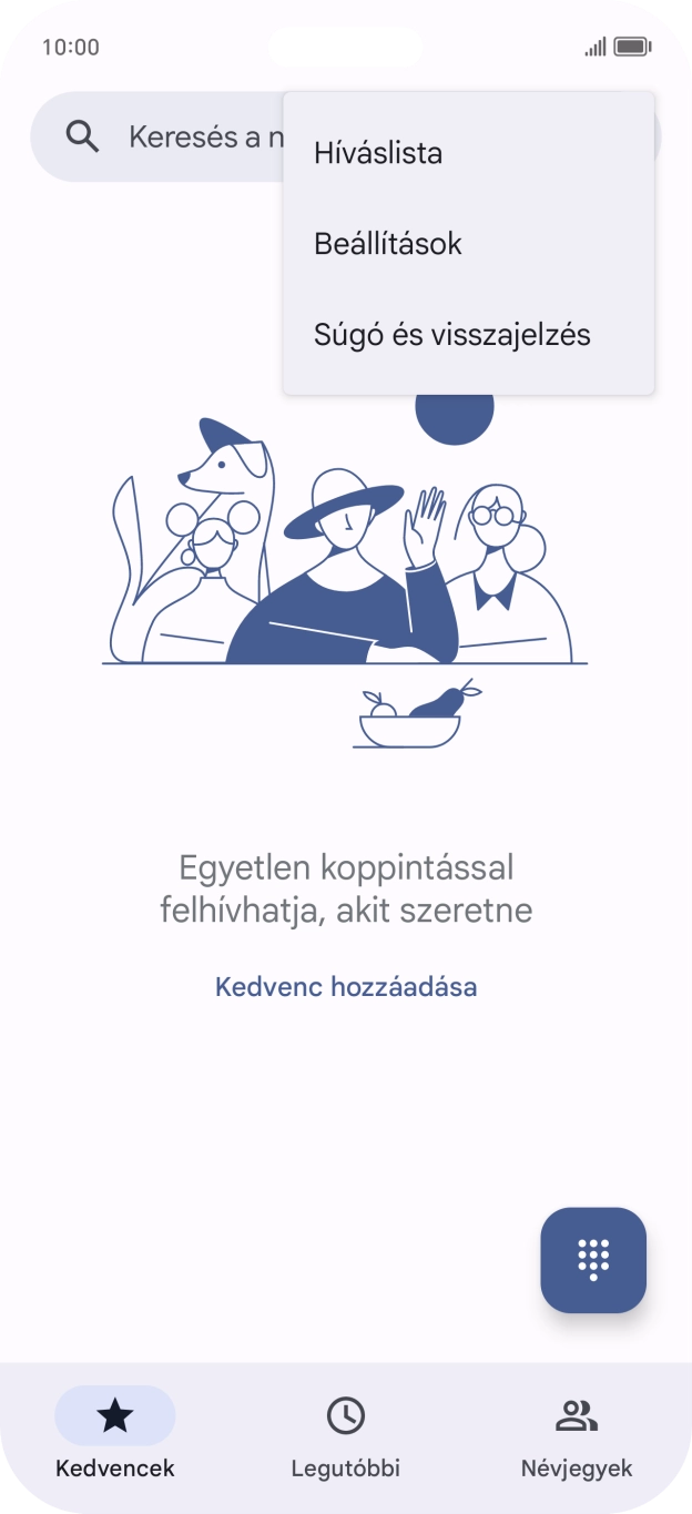 Válaszd a Beállítások lehetőséget.