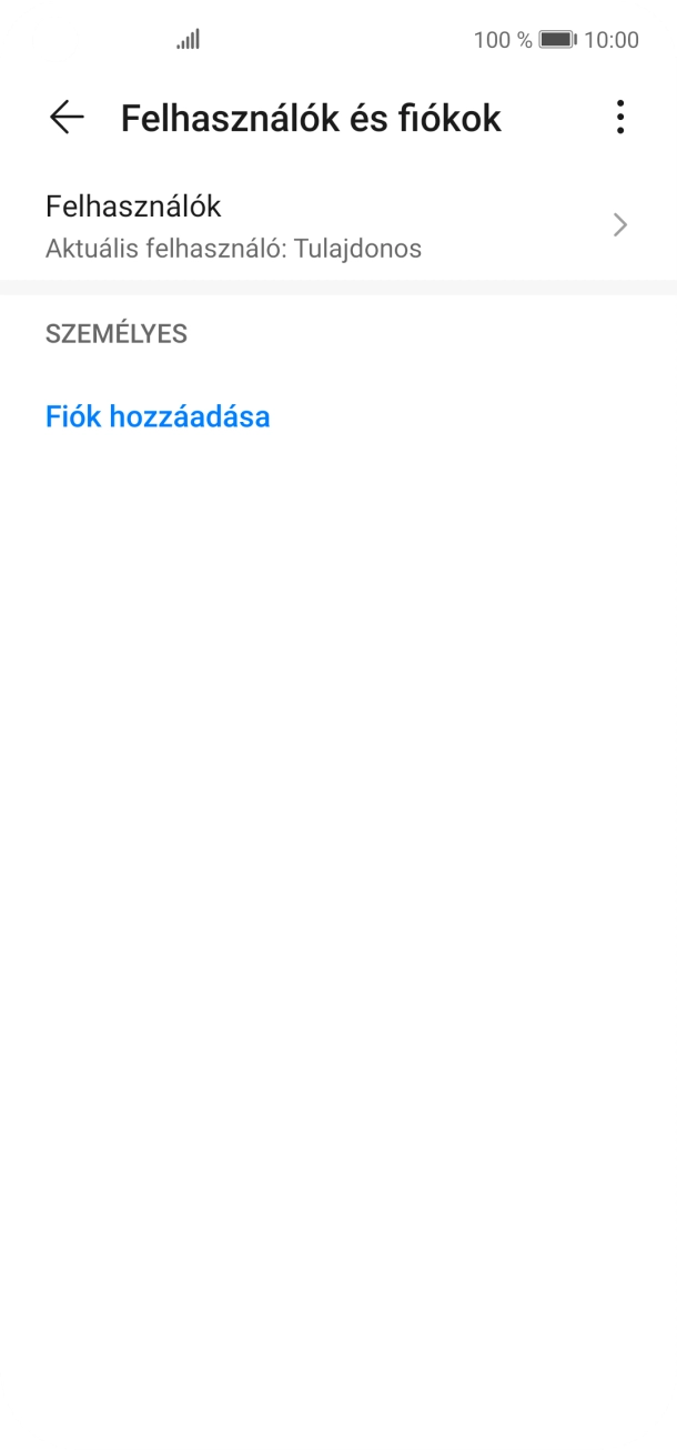 Válaszd a Fiók hozzáadása lehetőséget.