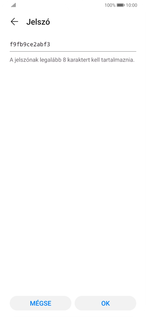 Írd be a kívánt Wi-Fi hotspot nevét, és válaszd az OK lehetőséget.