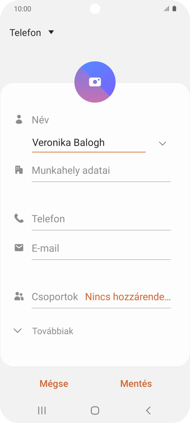 Kattints a Telefon mezőre, és írd be a kívánt telefonszámot.