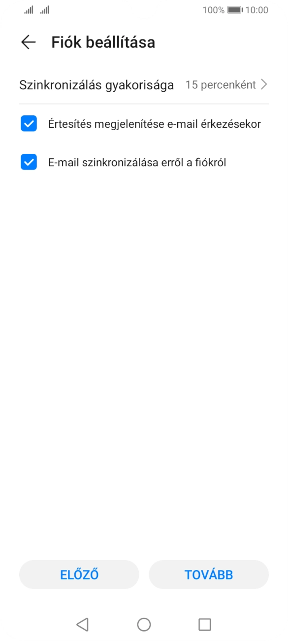 Válaszd a Szinkronizálás gyakorisága lehetőséget.