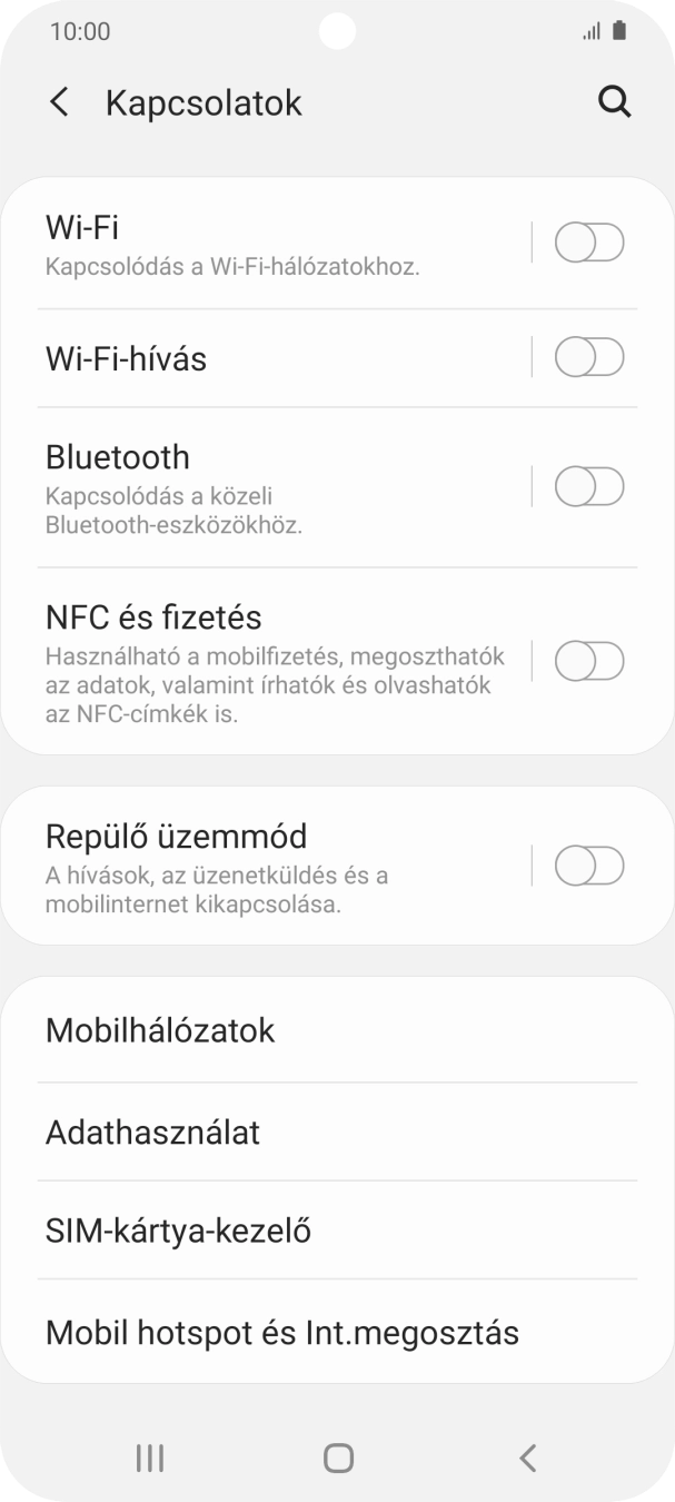 Válaszd a Mobil hotspot és Int.megosztás lehetőséget.