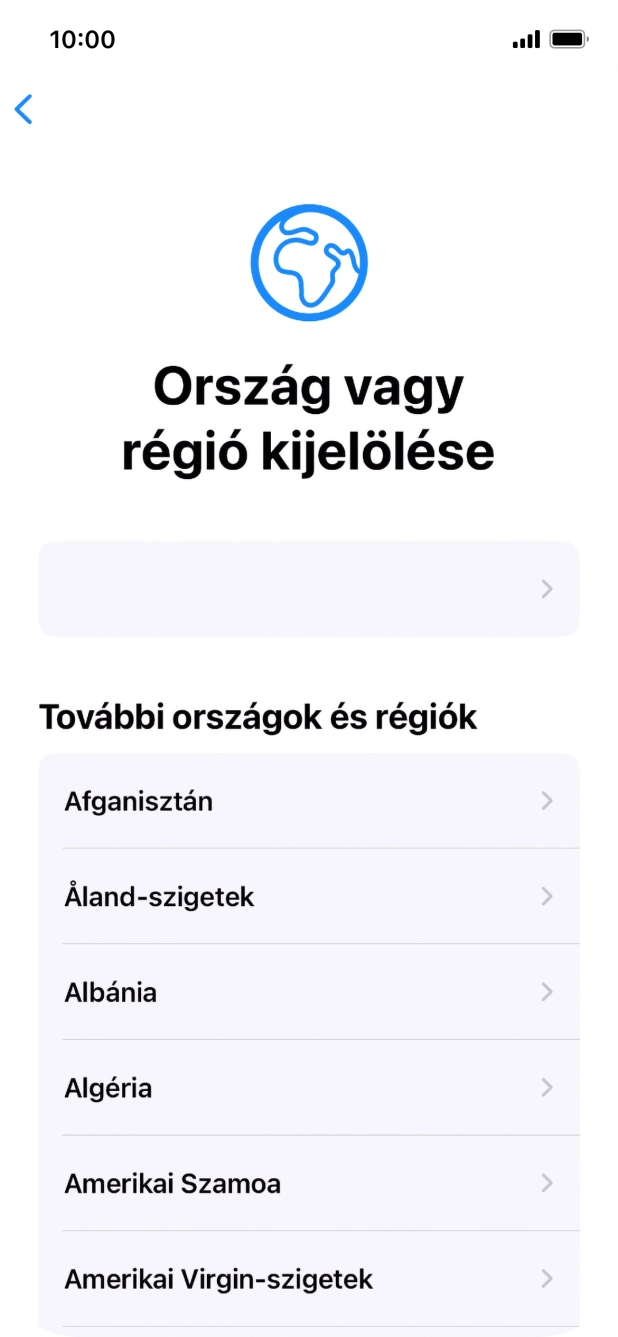 Válaszd ki a kívánt országot vagy régiót.
