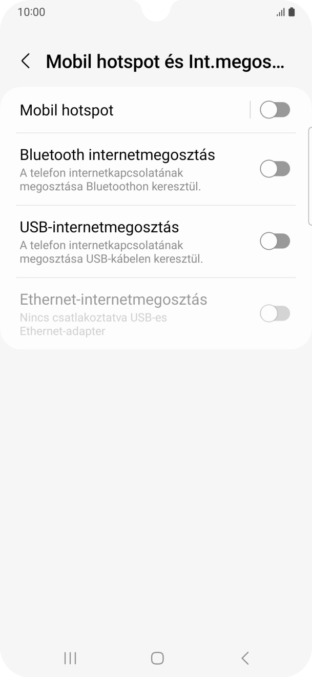 Válaszd a Mobil hotspot lehetőséget. Válaszd a Mobil hotspot lehetőséget.