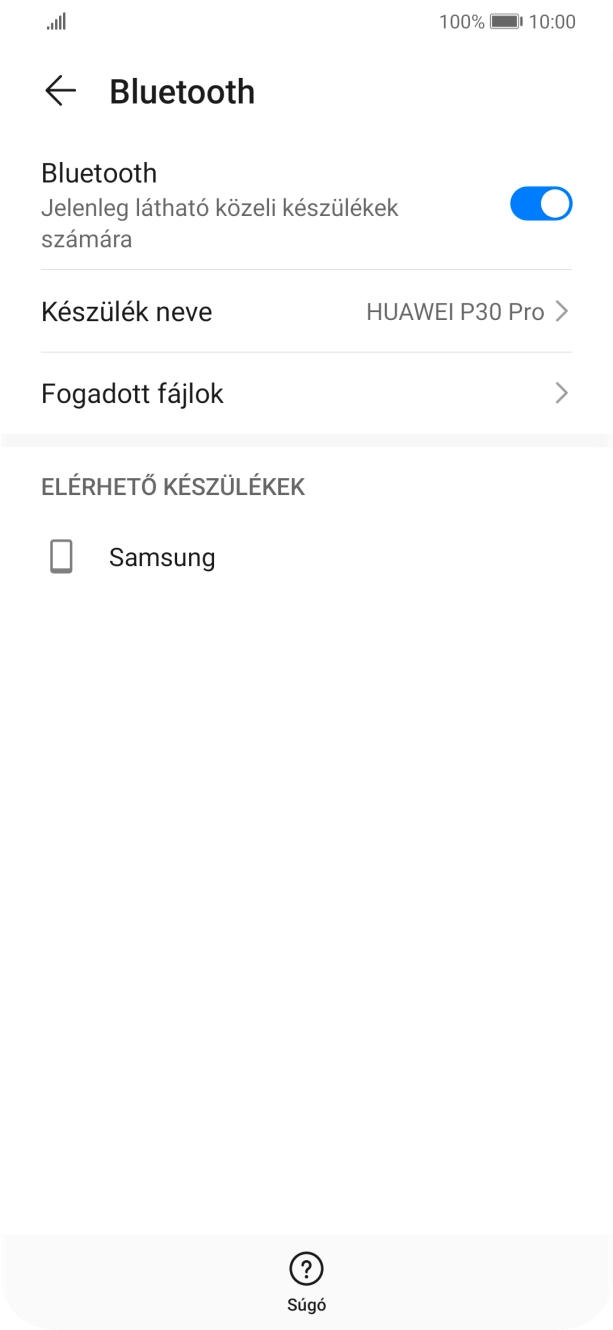 Válaszd ki a kívánt Bluetooth-eszközt, és kövesd a kijelzőn megjelenő utasításokat annak telefonodhoz történő csatlakoztatásához. Válaszd ki a kívánt Bluetooth-eszközt, és kövesd a kijelzőn megjelenő utasításokat annak telefonodhoz történő csatlakoztatásához.