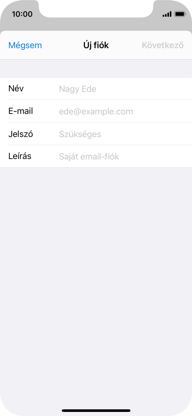 Kattints a Név mezőre, és írd be a kívánt küldőnevet.