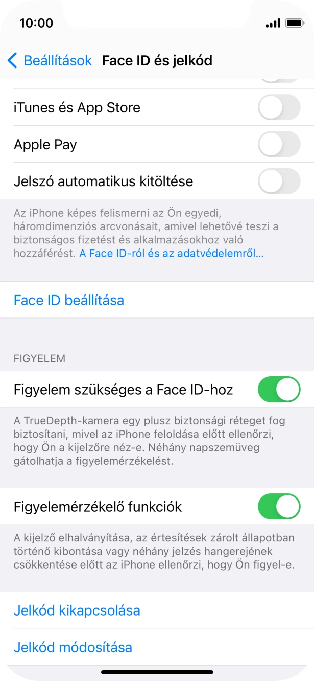 Válaszd a Jelkód kikapcsolása lehetőséget, és írj be kétszer egymás után egy tetszőleges képernyőzárkódot.
