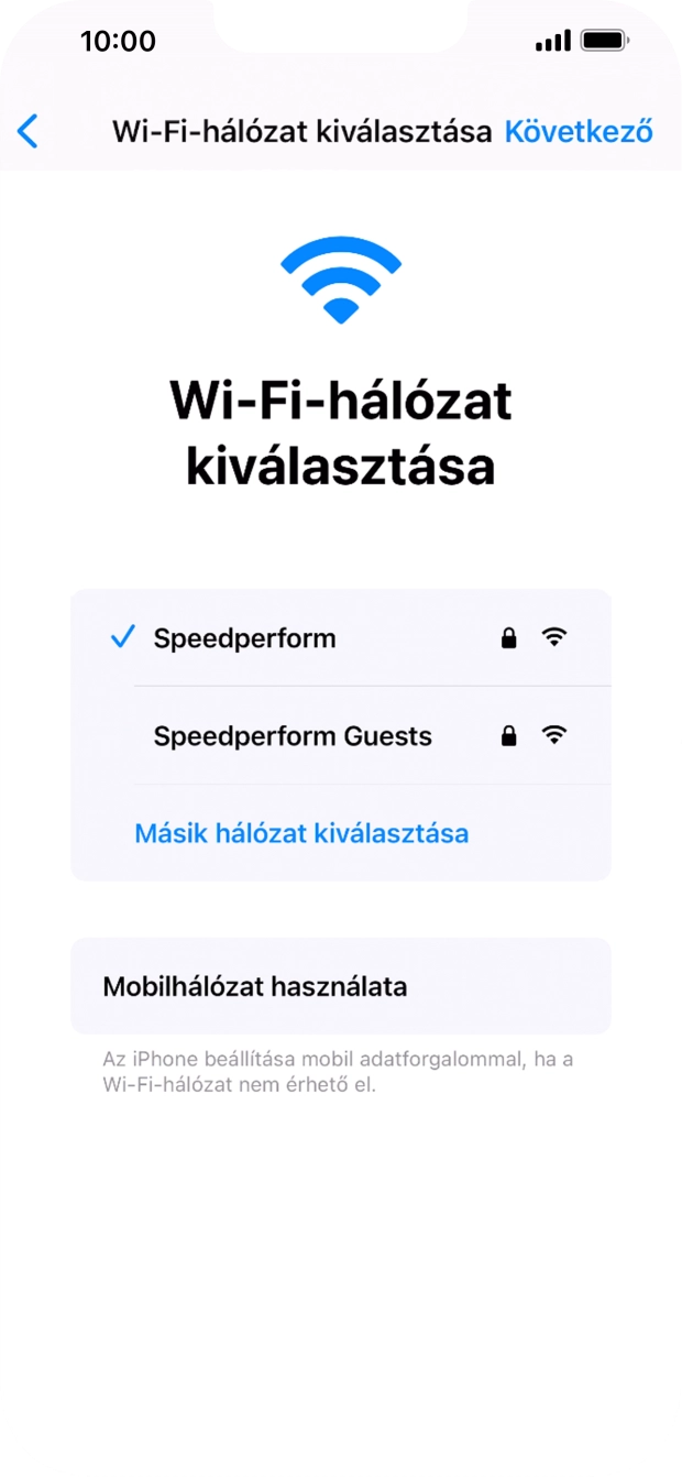Válaszd a Következő lehetőséget.