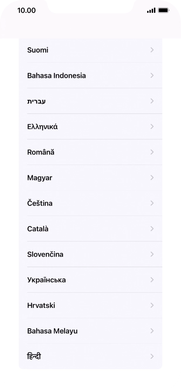 Válaszd ki a kívánt nyelvet.
