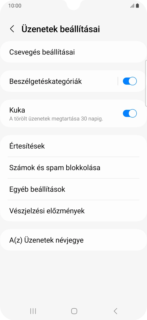 Válaszd az Egyéb beállítások lehetőséget.