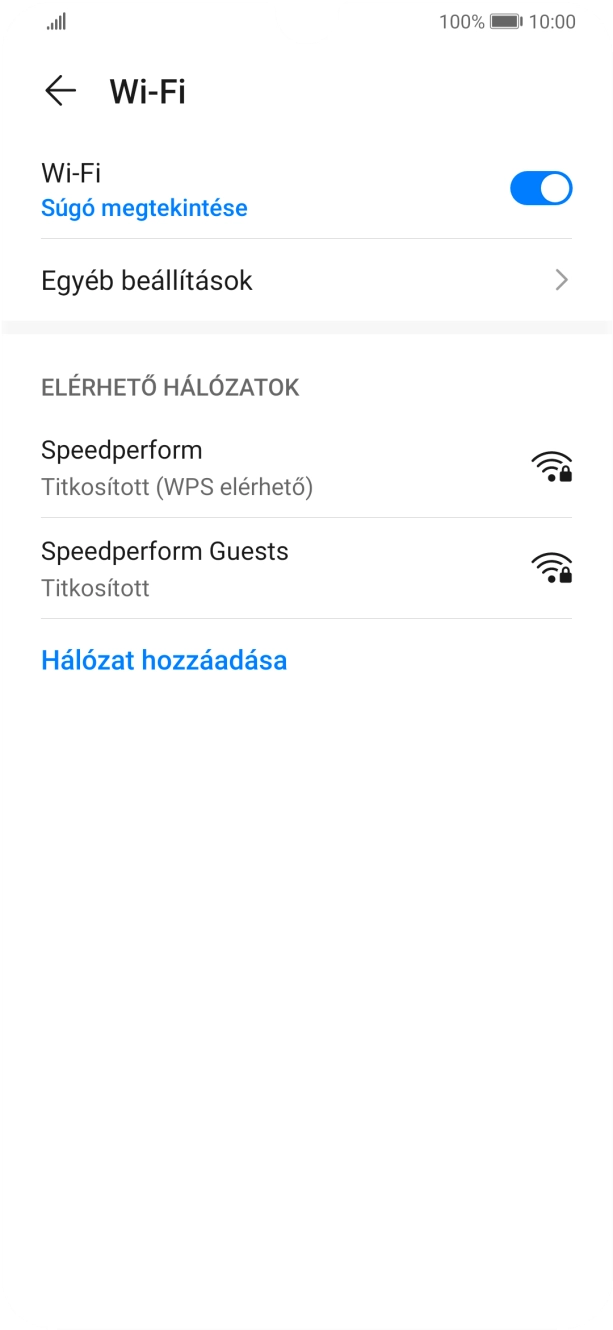 Válaszd ki a kívánt Wi-Fi hálózatot. Válaszd ki a kívánt Wi-Fi hálózatot.