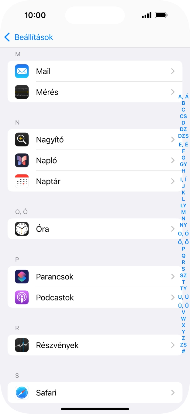 Válaszd a Mail lehetőséget.