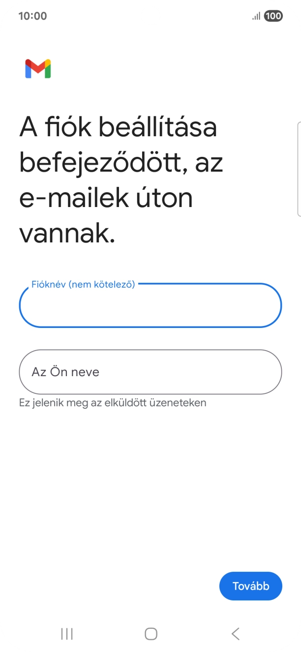 Kattints Az Ön neve mezőre, és írd be a kívánt küldőnevet.