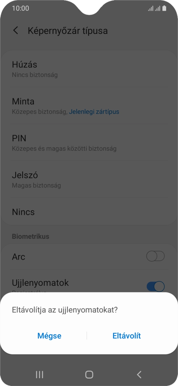 Válaszd az Eltávolít lehetőséget.
