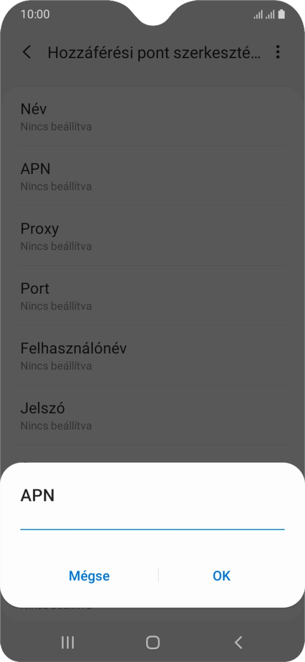Amennyiben előfizetésed van, írd be azt, hogy internet, és válaszd az OK lehetőséget.