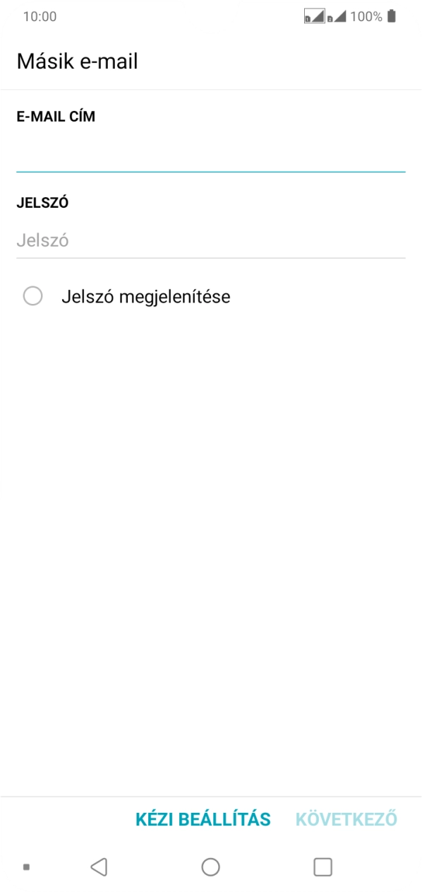 Kattints a „JELSZÓ” alatti mezőre, és írd be az e-mail-fiókodhoz tartozó jelszót.