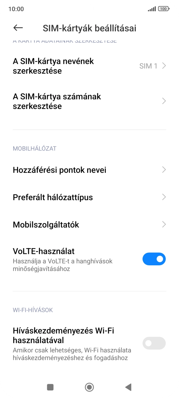 Válaszd a Mobilszolgáltatók lehetőséget.