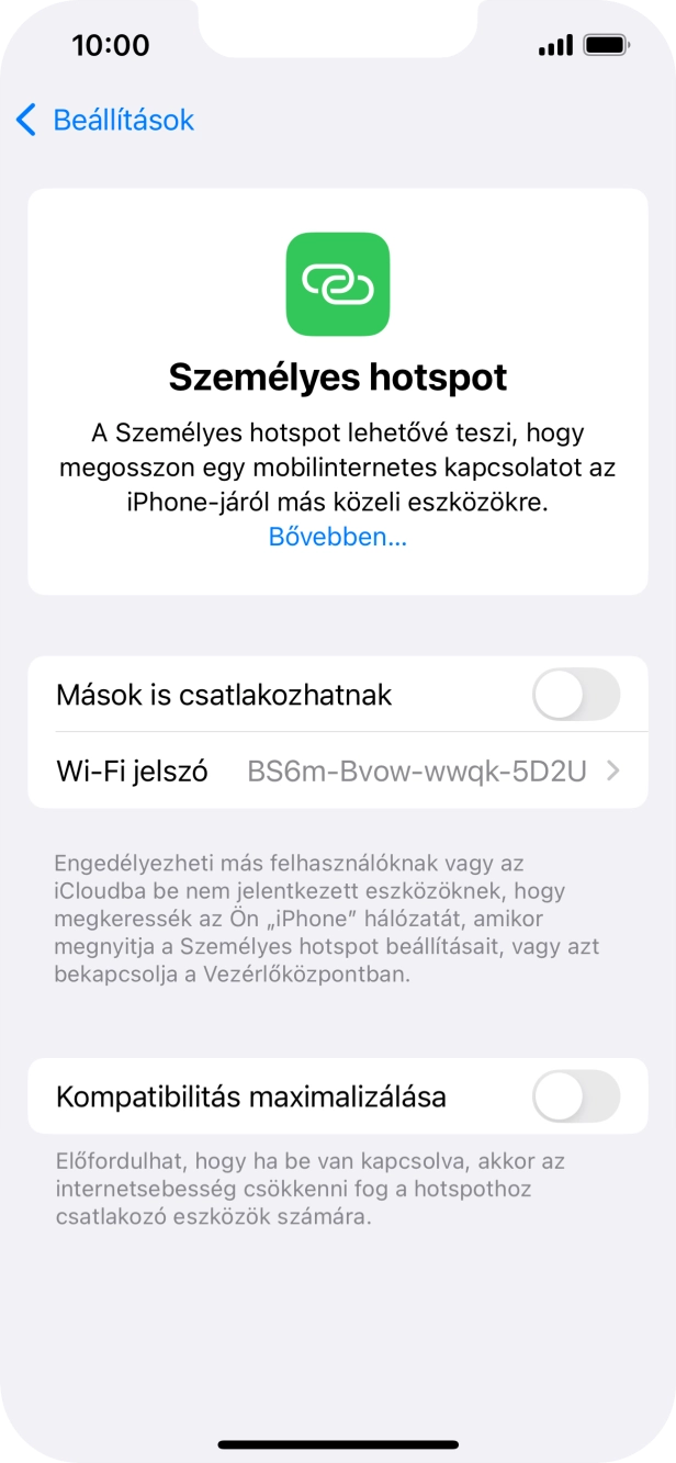 Kattints a Wi-Fi jelszó mezőre, és írd be a kívánt jelszót.