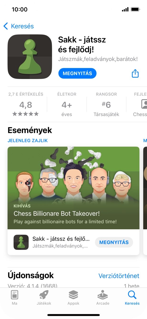 Húzd az ujjad felfelé a kijelző aljáról, hogy visszatérj a kezdőképernyőhöz.