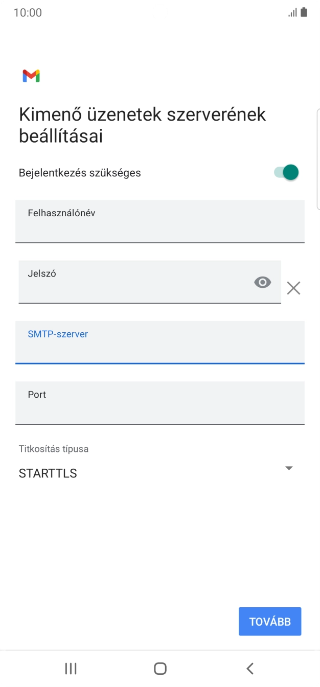 Kattints a „Port” alatti mezőre, és írd be a következőt: 587.