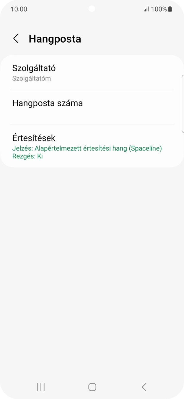 Válaszd a Hangposta száma lehetőséget.