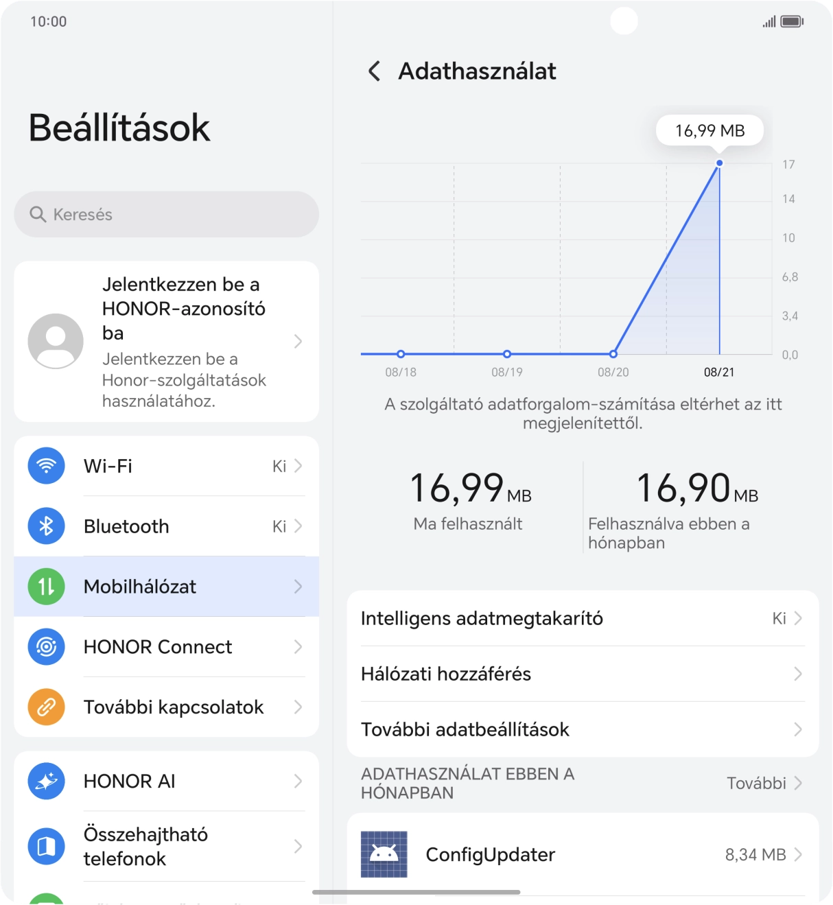 Válaszd a Hálózati hozzáférés lehetőséget.