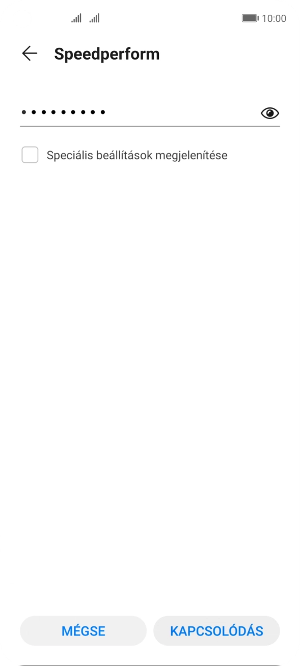 Írd be a Wi-Fi hálózatodhoz tartózó jelszót, és válaszd a KAPCSOLÓDÁS lehetőséget.