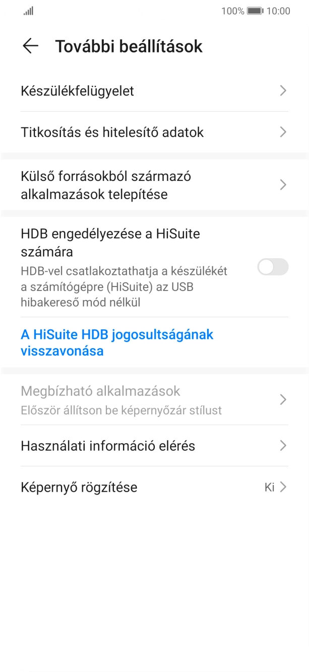 Válaszd a Titkosítás és hitelesítő adatok lehetőséget.