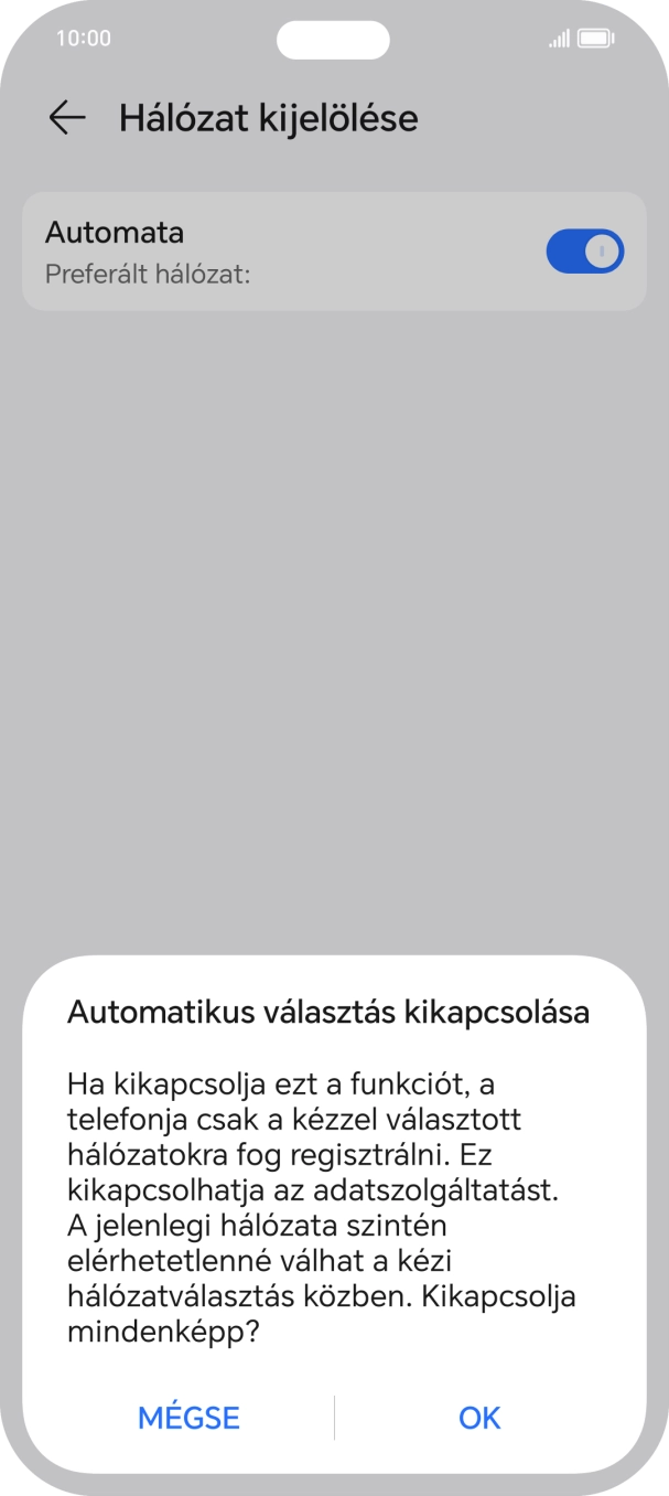 Válaszd az OK lehetőséget, és várj, amíg a telefon keresi az elérhető hálózatot. Válaszd az OK lehetőséget, és várj, amíg a telefon keresi az elérhető hálózatot.