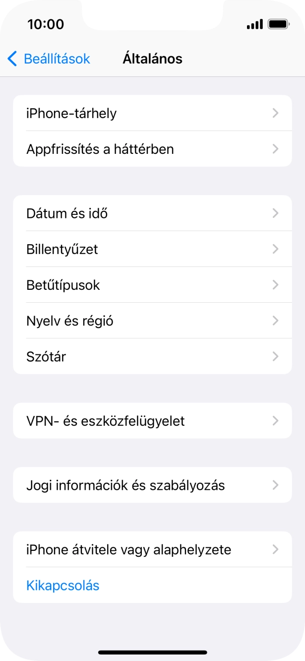 Válaszd az „iPhone átvitele vagy alaphelyzete” lehetőséget. Válaszd az „iPhone átvitele vagy alaphelyzete” lehetőséget.