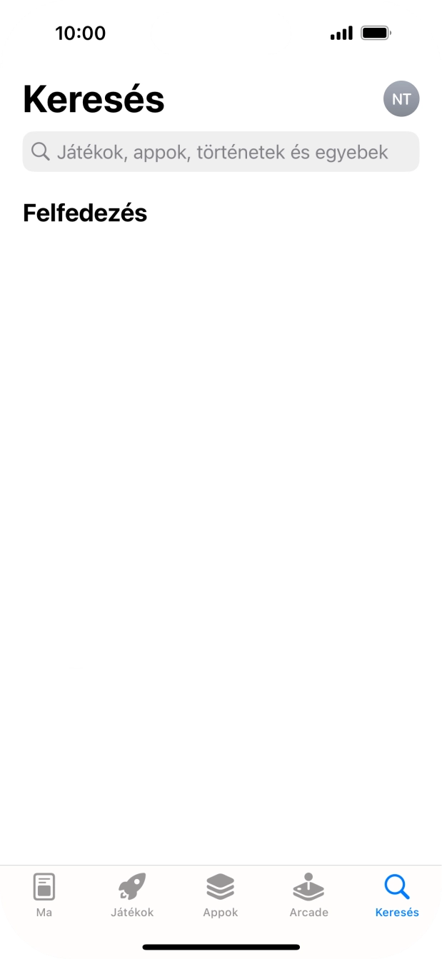 Kattints a keresés mezőre, és írd be a keresett alkalmazás nevét vagy tárgykörét.