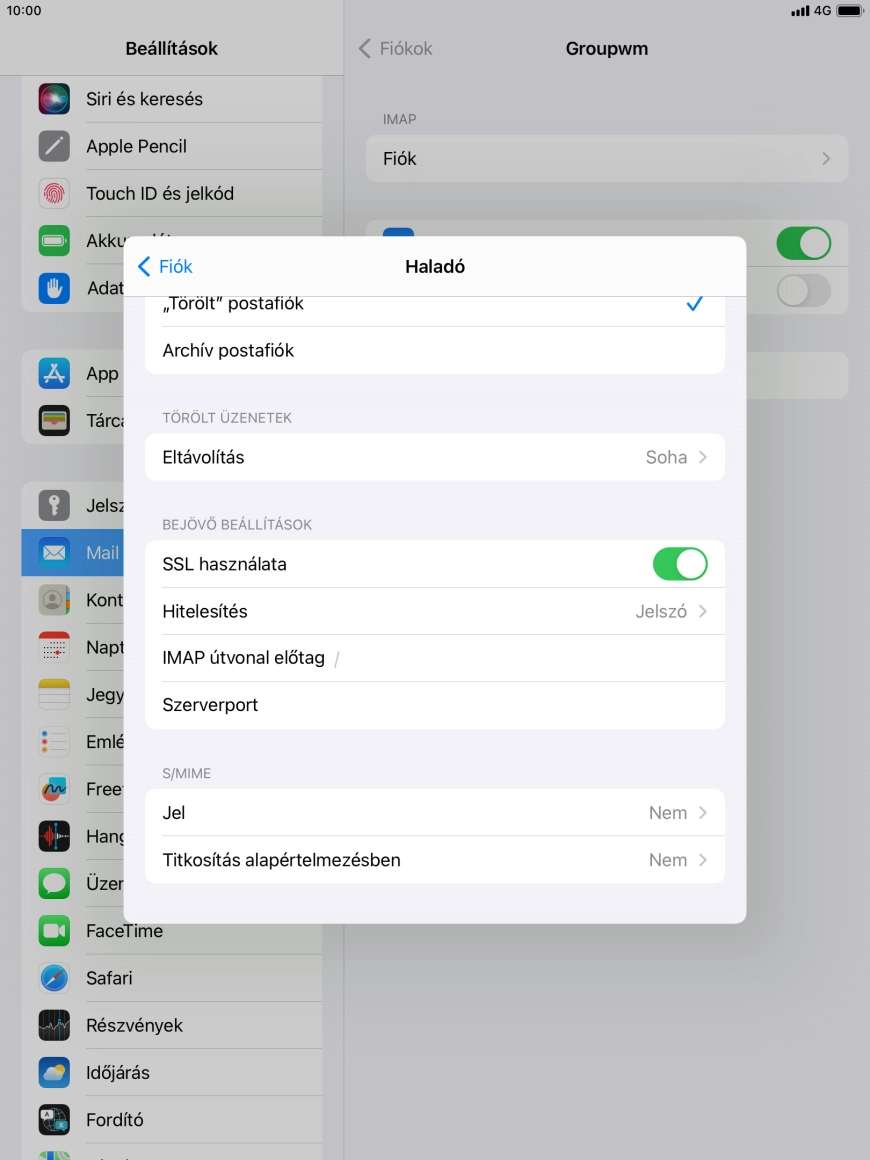 Válaszd a Hitelesítés lehetőséget.