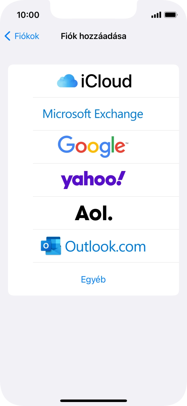 Válaszd az Egyéb lehetőséget.