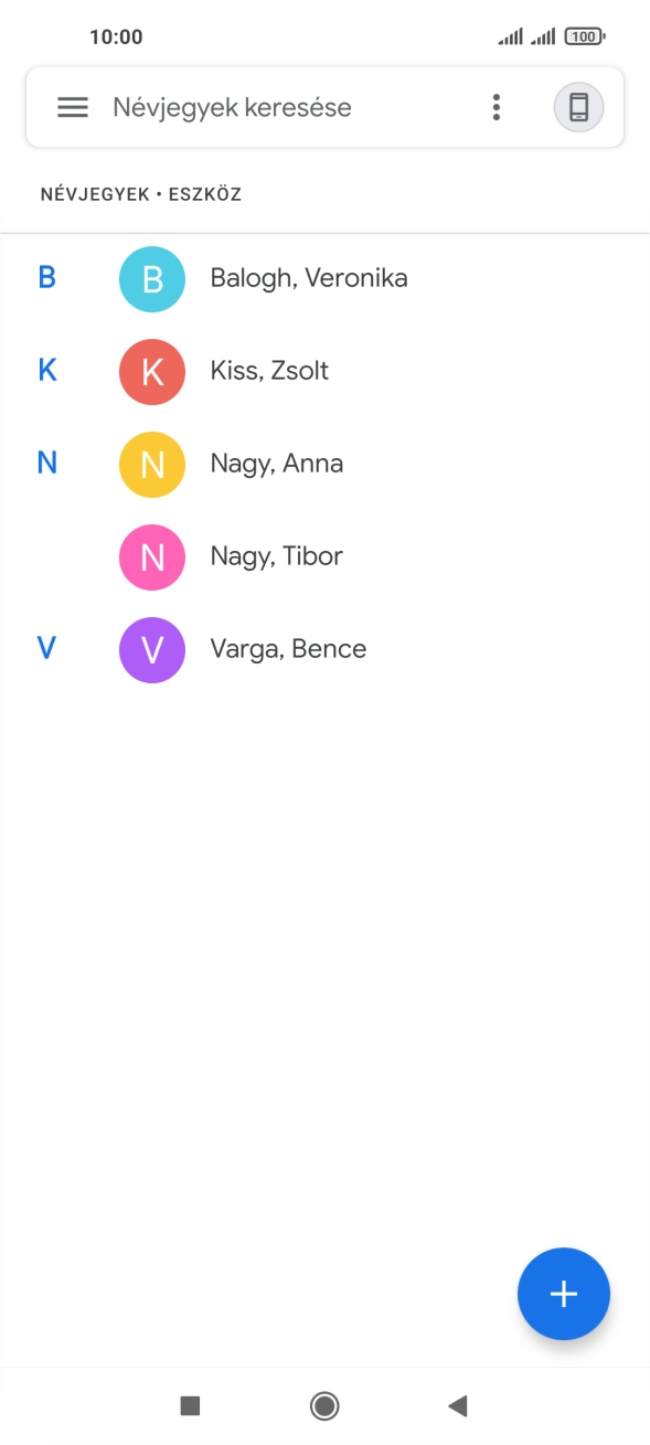 Kattints az új kontaktok ikonra. Kattints az új kontaktok ikonra.