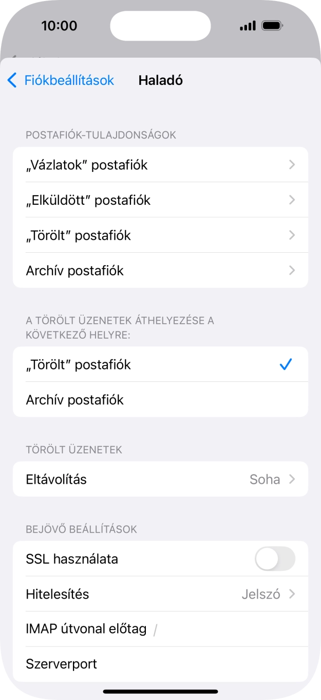 Kattints az „SSL használata” melletti csúszkára a funkció bekapcsolásához.